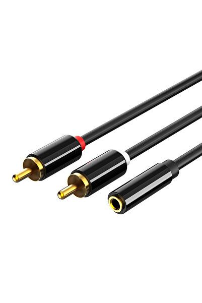 Cabletime καλώδιο ήχου 3.5mm σε 2x RCA CT-H12G, 20cm, μαύρο