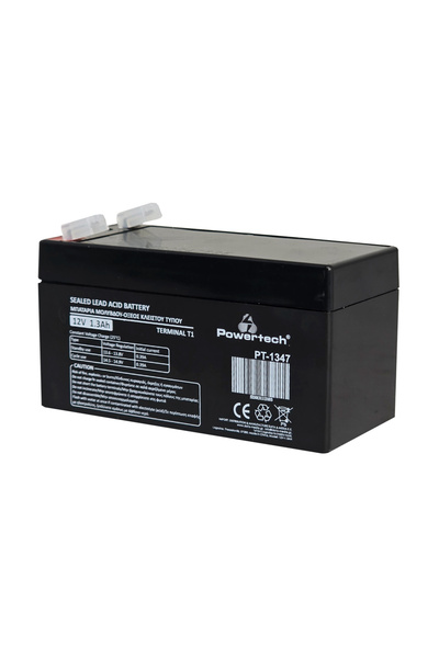POWERTECH μπαταρία μολύβδου PT-1347, 12V 1.3Ah, T1