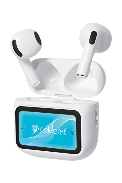 Celebrat earphones με θήκη φόρτισης W76, True Wireless, 13mm, 25/300mAh, λευκά