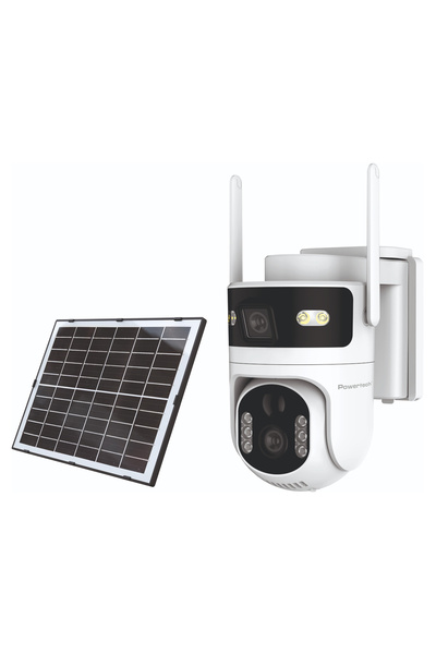 POWERTECH smart ηλιακή κάμερα PT-1547, dual lens, 4MP, 4G, PTZ, SD, IP65