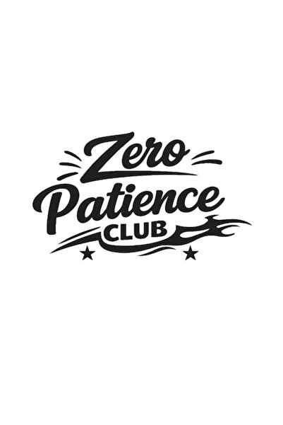 OEM Autocolant decorativ auto  "Zero Patience Club ", 15cm, Negru