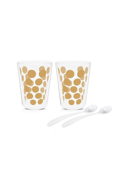Zak! Designs Set 2 pahare pentru cafea Zak! designs, 2 x 350 ml, Cu linguri, ...