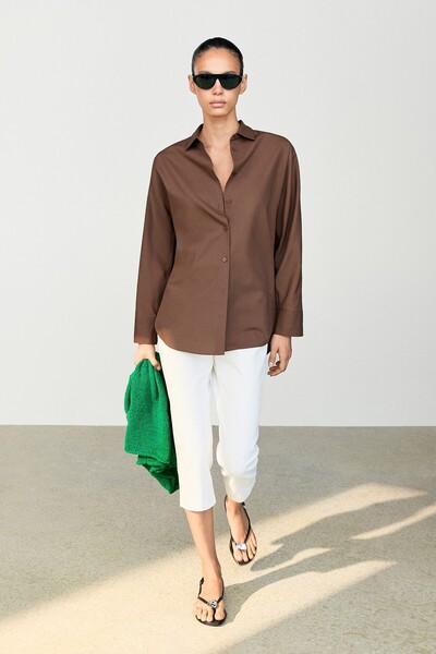 Massimo Dutti Pamuklu poplin gömlek