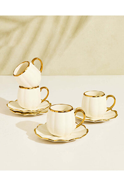 REDTAG White Plain Cup And Saucer Set (8 Piece)