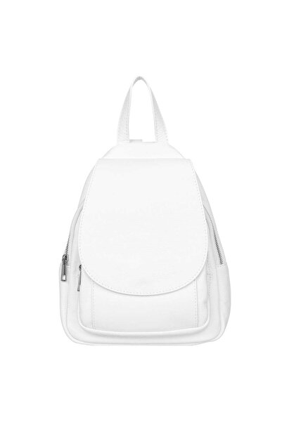 vezze Rucsac din piele de damă Collina alb