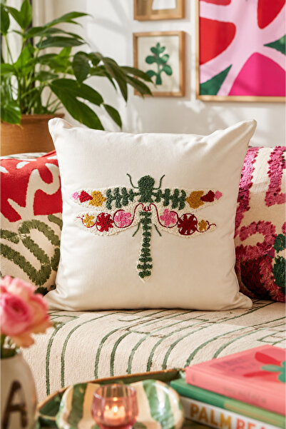 Pilloveland Punch Embroidered Throw Pillow Cover - 43*43 cm - Needlework - Pn...
