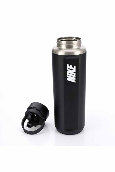 Nike 32 oz (950 ml) Özel Grafik Desenli Paslanmaz Çelik Sporcu Matarası - Siyah