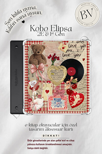 BookTok Vibes Co. Teddy Vintage Lovers Temalı Kolaj Insert - Kindle ve Kobo E...