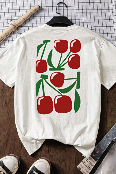 Spoyi Cherry Mood dizajnirala 100% pamučnu polu-oversize belu majicu