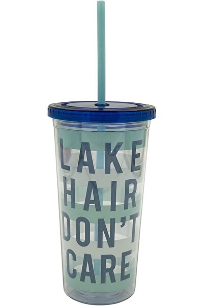 B&D Lake Hair Don't Care Cup, 700ml, BPA-free, Blue with Straw