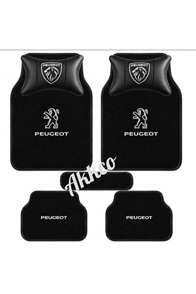 akkcompany Peugeot 207 Uyumlu 5 Parça Halı Paspas ve 2li Yastık Seti