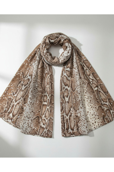 REDTAG Women Brown and Beige And Printed Scarf