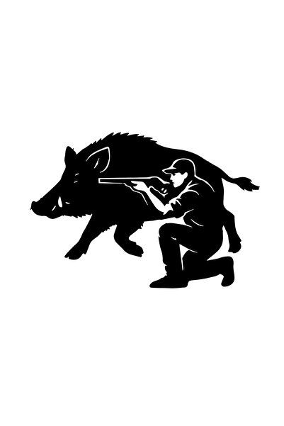 Amo-Stickers Sticker Auto Vanatoare ,Hunter 30cm Rosu