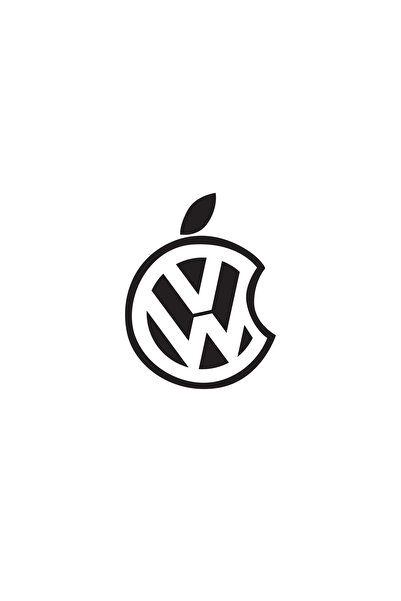 Amo-Stickers Sticker Volkswagen Apple 25cm Alb