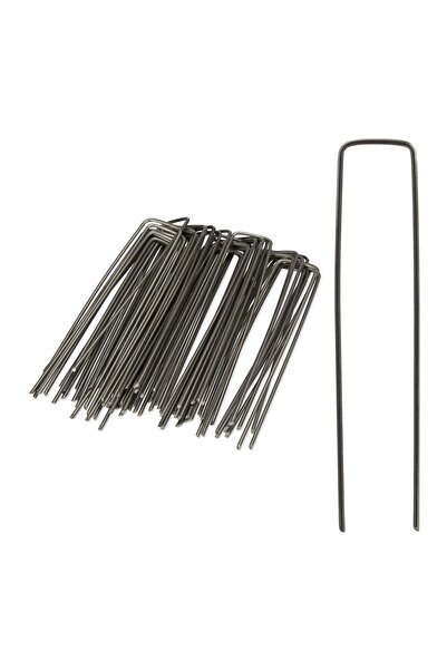 Relaxdays Set 50 cuie de fixare, antracit, 15x0.2x2.5 cm
