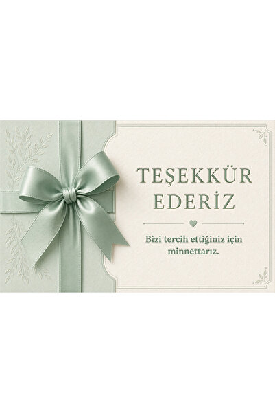 Papelia 3 boyutlu Kurdele detaylı yorum kartı, teşekkür, tebrik kartı 100 adet