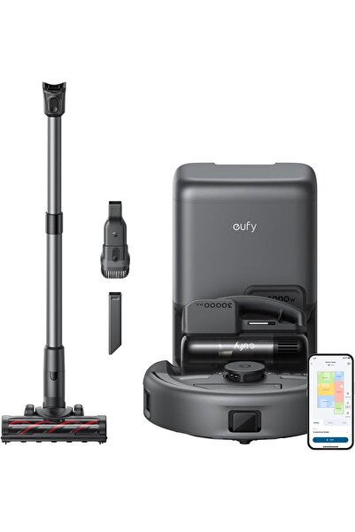 eufy Aspirator robot E20 3-in-1, 8.000Pa, Statie Auto-Golire, Sistem Filtrare...