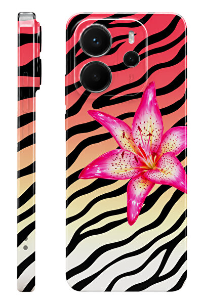 WANNA PROTECT Xiaomi Redmi Note 14 Leopar Flower Protect Slim Parlak Tam Bask...
