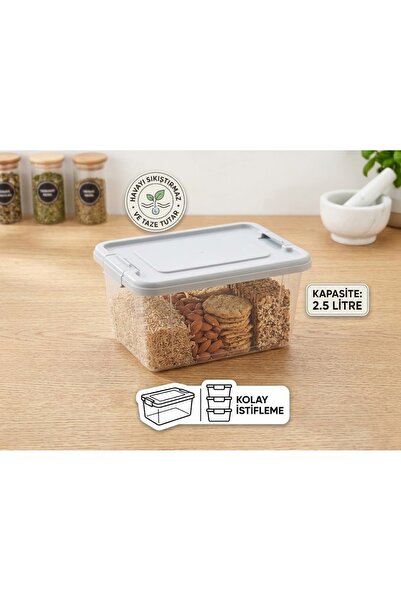 HOBBY LİFE Kilitli Şeffaf Saklama Kabı & Çok Amaçlı Düzenleyici Organizer Kutu 2.5 Litre
