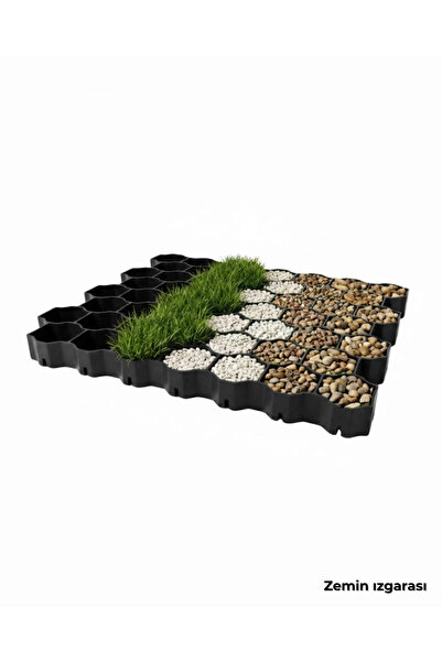 Genel Markalar Çim Ve Çakıl tutucu siyah Plastik Izgara 1 Paket (12 ADET- 3M²...