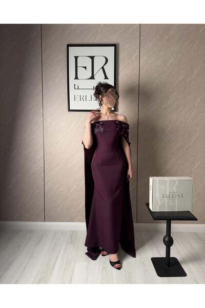 IRMELIN Dark Mauve Evening Dress
