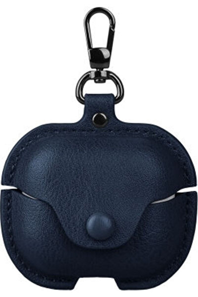 OEM Δερμάτινη Θήκη Με Γάντζο Ασφαλείας Samsung Galaxy Buds 3 3 Pro Μπλε