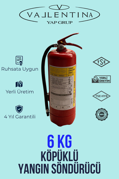 VALLENTİNA 6 KG KÖPÜKLÜ YANGIN SÖNDÜRME CİHAZI TSE-HYB/CE BELGELİ(RUHSATA UYGUN)