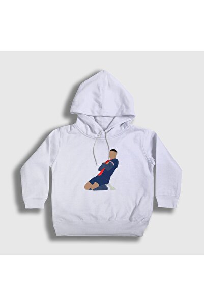 Presmono Unisex Kids White Kylian Mbappe Goal Football Hooded Sweatshirt 6153...