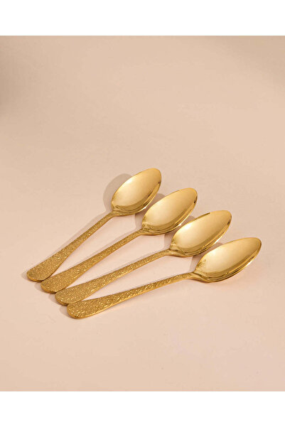 REDTAG Gold Tea Spoon Wrinkled Finish Set (4 Piece)