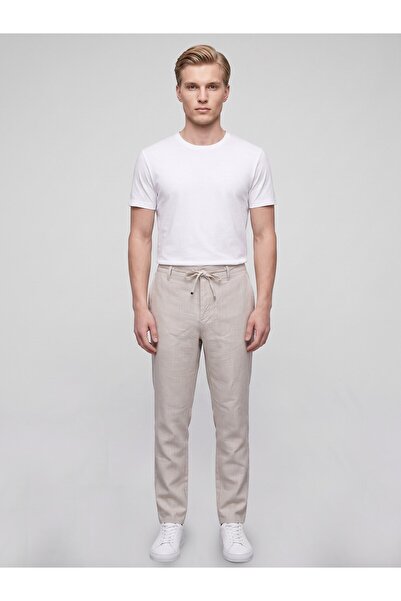 Plus Scorpion Men's Linen Trousers – Lace-Up Waist, Slim Fit Comfortable Cut ...