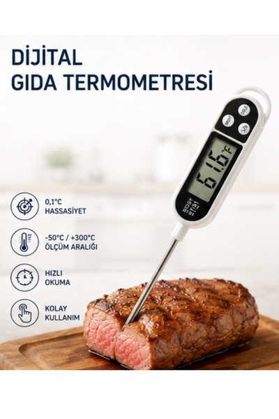 VAN VLECK 0,1°C Hassasiyetli Dijital Gıda Termometresi – Mutfak, Et ve Sıvı I...