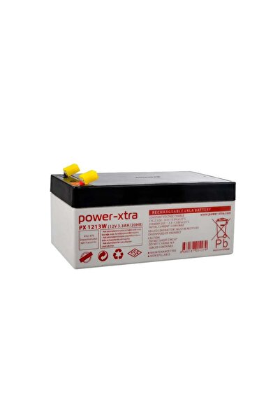 MİKROGATE Power-Xtra PX1213W - 12V 3.3 Ah Bakımsız Kuru Akü -F1