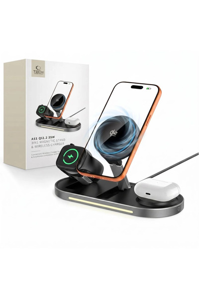 Tech-Protect 3 σε 1 ArcticBoost Qi2.2 Magsafe Ασύρματος Φορτιστής 25W Μαύρο (...