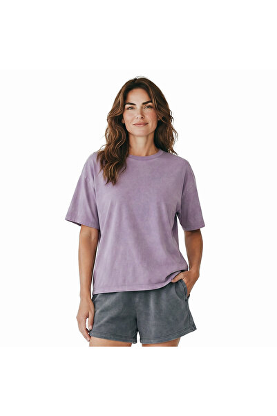 Sportive Sara Kadın Lila Günlük Stil T-Shirt 26YK0026-LIL