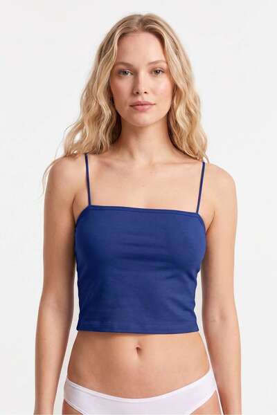 OBJE 10560 Lyc Cotton Strapless Tank Top with Cotton Straps