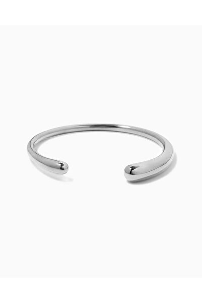 OYRE Silver Color Drop Tip Cuff Bracelet