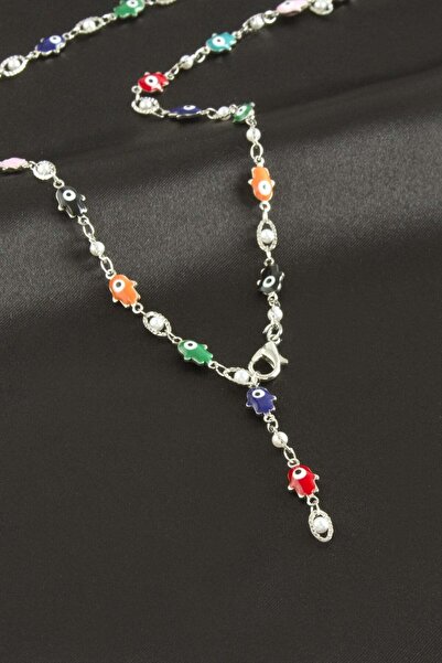 Marsilyan Ftm İnci Nazar Mineli Y Necklace Ilkel-Bjt940