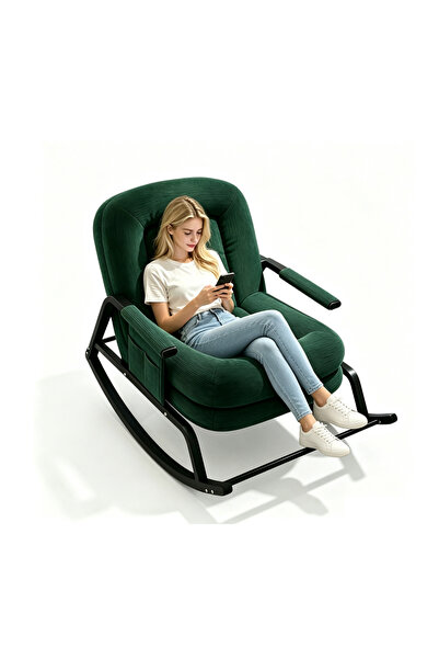 Snooe Rocking chair, adjustable backrest, metal frame.