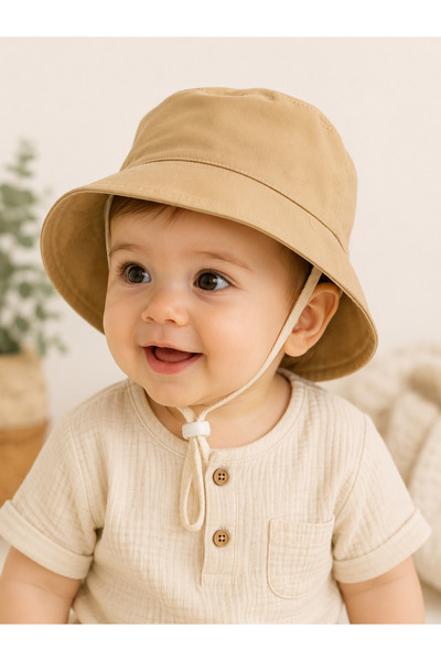Minimissbaby Gabardin Bebek Güneş Şapkası – Ayarlanabilir Stoperli, Geniş Ken...