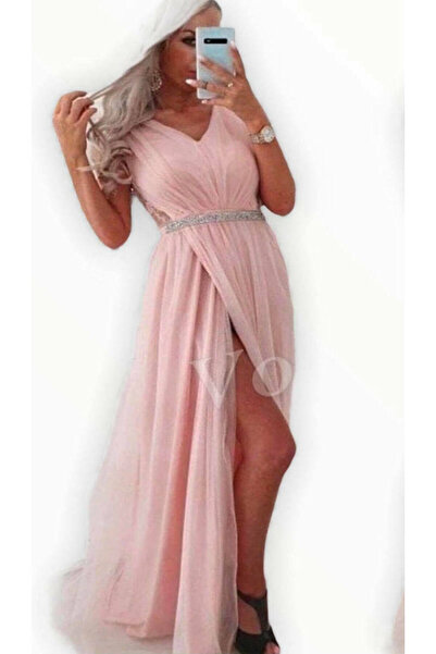 Woman's Fashion Καλοκαιρινό Μάξι Φόρεμα για Γάμο / Βάπτιση Ροζ