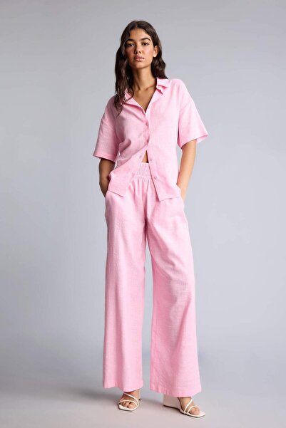 DeFacto Wide Leg Three-Pocket High Waist Standard Length Trousers A9129Ax26Sm