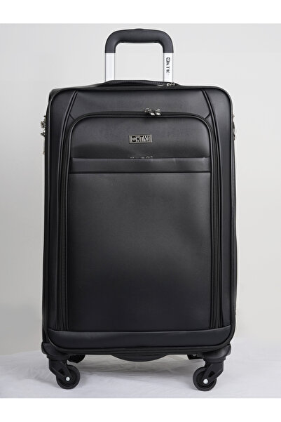 KTMC Large Leather Luggage Lightweight Trolley Bag with 4 Spinner Wheels and ...