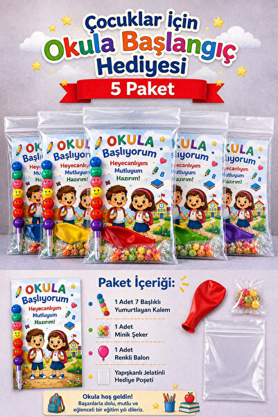 Emrah Gültekin Okula Başlangıç Hediyesi 5 Paket Yumurtlayan Kalem Balon Şeker...