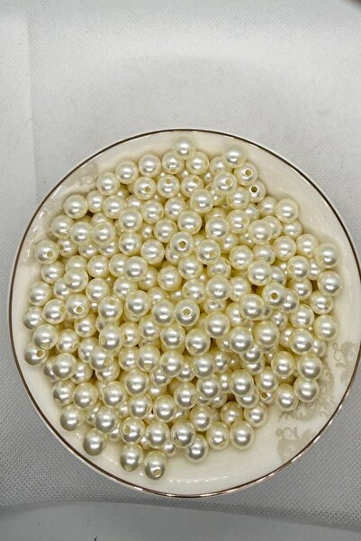 hobi dünyası evim 10 mm 25 Gram Krem İnci Boncuk Plastik Takı Aksesuar Bilekl...
