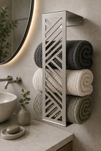 Artun Metal Ömür Boyu Paslanmaz Çelik Banyo Havluluk Duvara Monte Modern Havl...