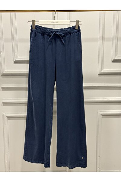 ALANURMODA 2773-2 navy blue lace-up waist trousers
