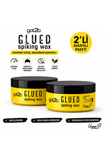 Got2B Glued Spiking Wax Güçlü Tutuşlu Saç Waxı 75 ml X 2 Adet