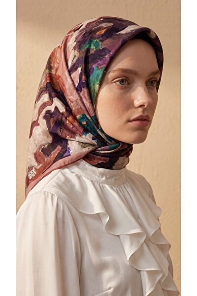 Levidor Abstract Tie Dye Painting Pattern Sparkling Crystal Scarf