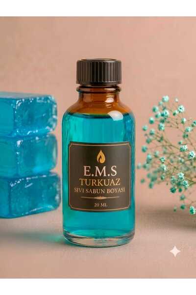 E.M.S AVM TURKUAZ SIVI SABUN BOYASI SABUN BAZI BOYASI 20 ML 1.KALİTE.