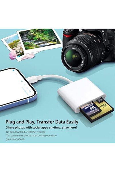 Yıldızan Ohbe Express Store Type C Card Reader 3in1, Compatible with Cf Tf Sd...